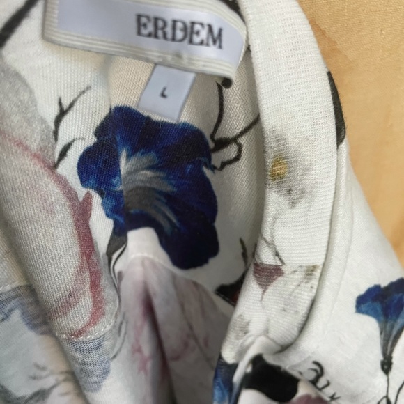 Authentic ERDEM Floral-print Hettie T-shirt Large - Picture 5 of 6